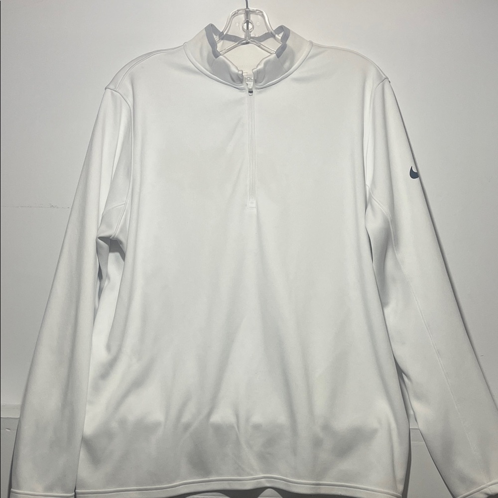 Nike Men's White Quarter-Zip Performance Jacket